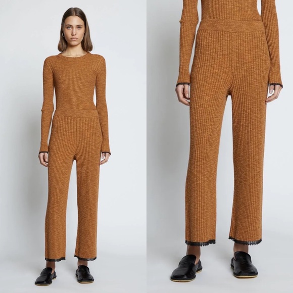 Pantalon Proenza Schouler En Chambray - Taille 2 - Ceinture Intégrée - Coupe Droite - Neuf Avec étiquette